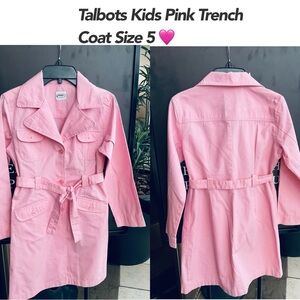 Talbots Kids Light Pink Belted Trench Coat Size 5